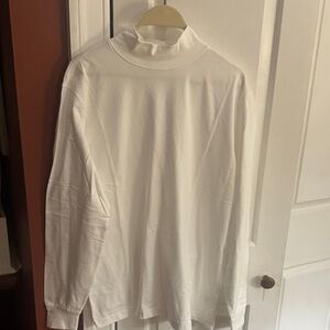 Lands’ End classic White Mock Neck Long Sleeve Top Men’s M